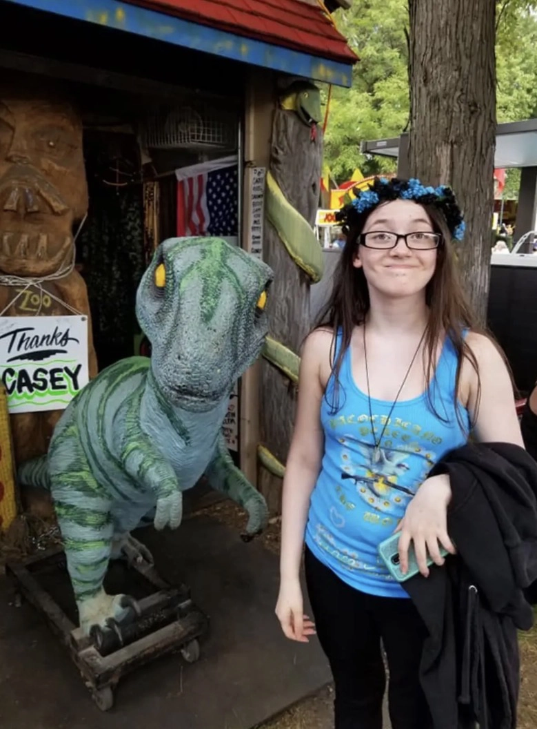 Taylor with dinosaur