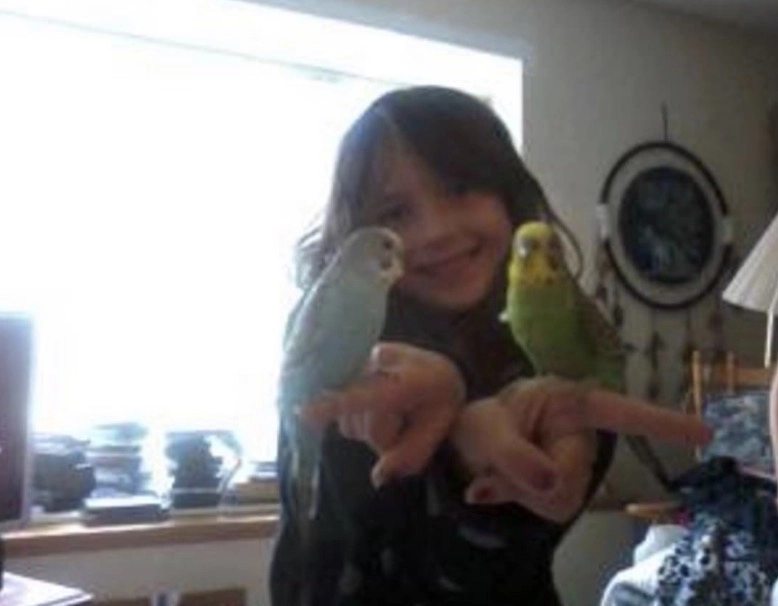 Taylor with birds