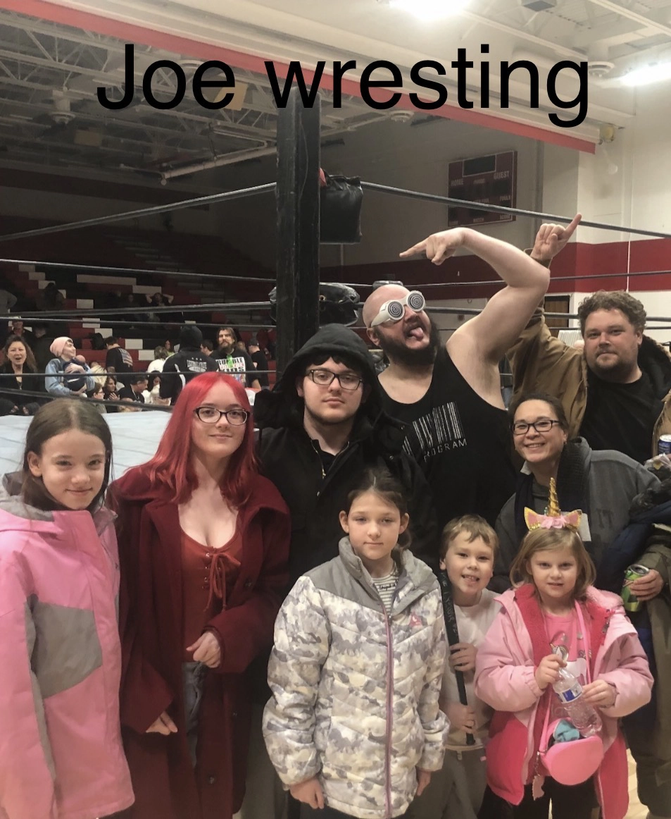 Taylor with wrestling friends